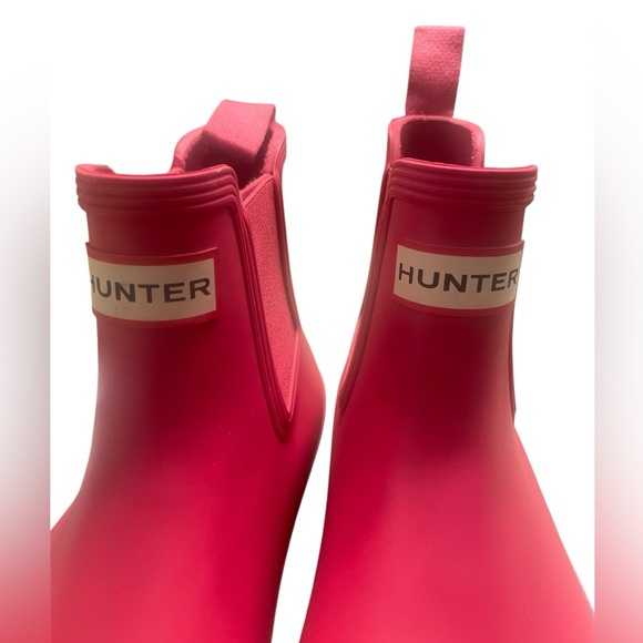 Hunter pink/red Winter Rain Boots with Chunky Sole - Picture 3 of 6